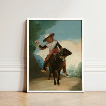 Boy on a Ram - Francisco De Goya Romanticism Art Print / Canvas Framed Classical-style Painting Young Ornate Attire Dark, Goya’s Prints
