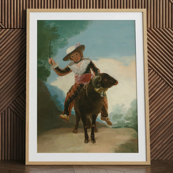 Boy on a Ram - Francisco De Goya Romanticism Art Print, 24x32’’ / 61x81cm / Natural Frame / 2’’ Matboard, Posters Prints & Visual Artwork,