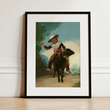 Boy on a Ram - Francisco De Goya Romanticism Art Print / Canvas, 12x16’’ / 31x41cm / Black Frame / Matboard, Posters Prints & Visual