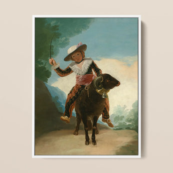 Boy on a Ram - Francisco De Goya Romanticism Art Print / Canvas, 12x16’’ / 31x41cm / White Frame, Posters Prints & Visual Artwork, Toby Leon