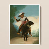 Boy on a Ram - Francisco De Goya Romanticism Art Print / Canvas Framed Classical Oil Painting Child Ornate Attire Dark Francisco Goya