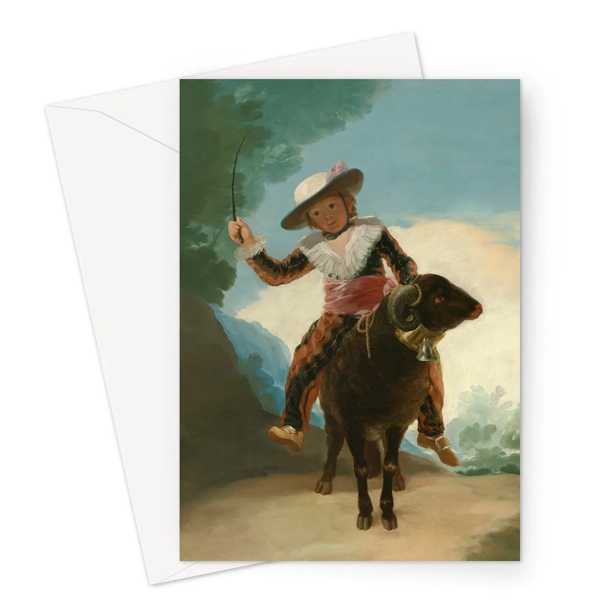Boy On a Ram By Francisco Goya Greeting Card - A5 Portrait / 1 Card - Notebooks & Notepads - Aesthetic Art