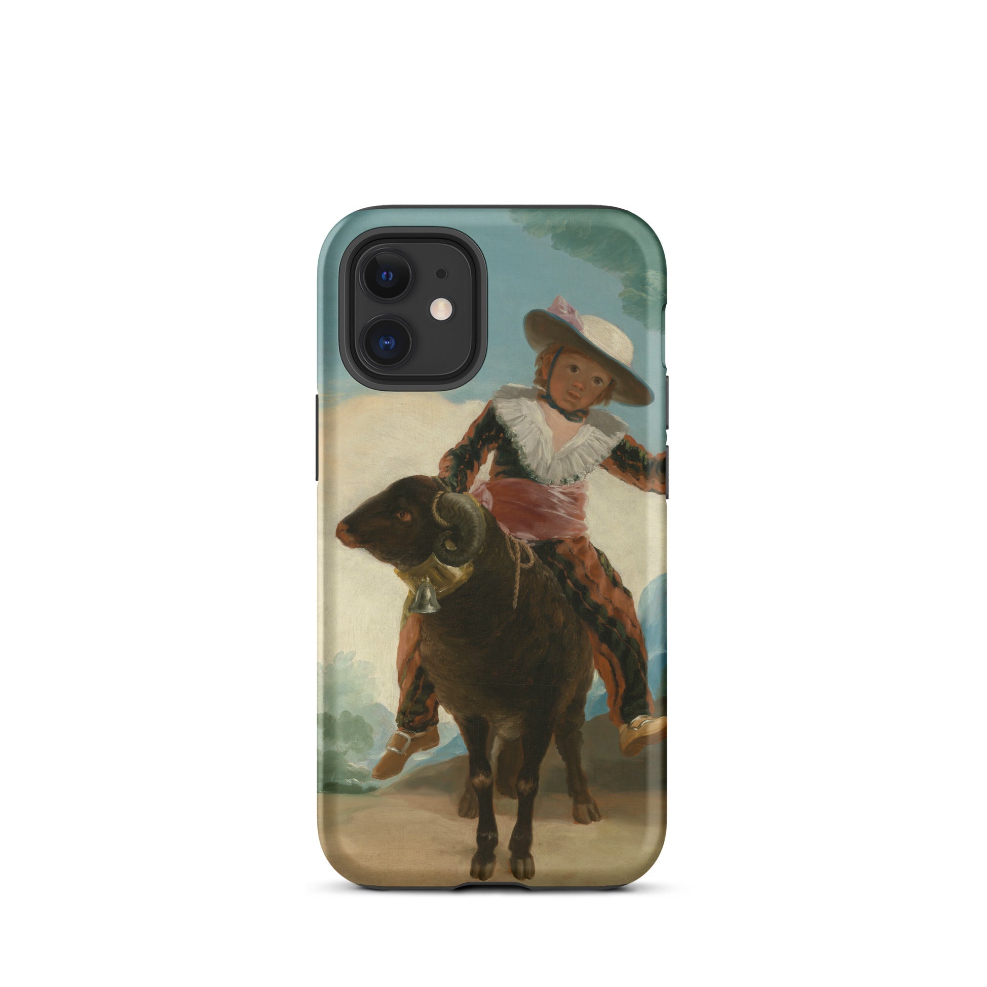 Boy on a Ram Francisco Goya Iphone Case, 12 Mini / Matte, Phone Case Painting Child Ram