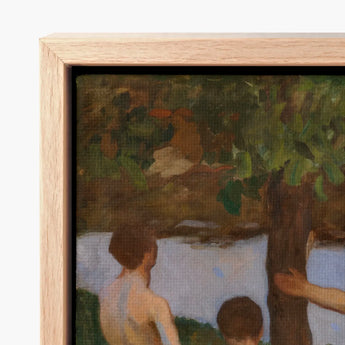 Boys on the Beach - Károly Ferenczy Fine Art Print / Canvas Light Wood-framed Classical Oil Painting Figures, Mythic Punctuation, Silent,