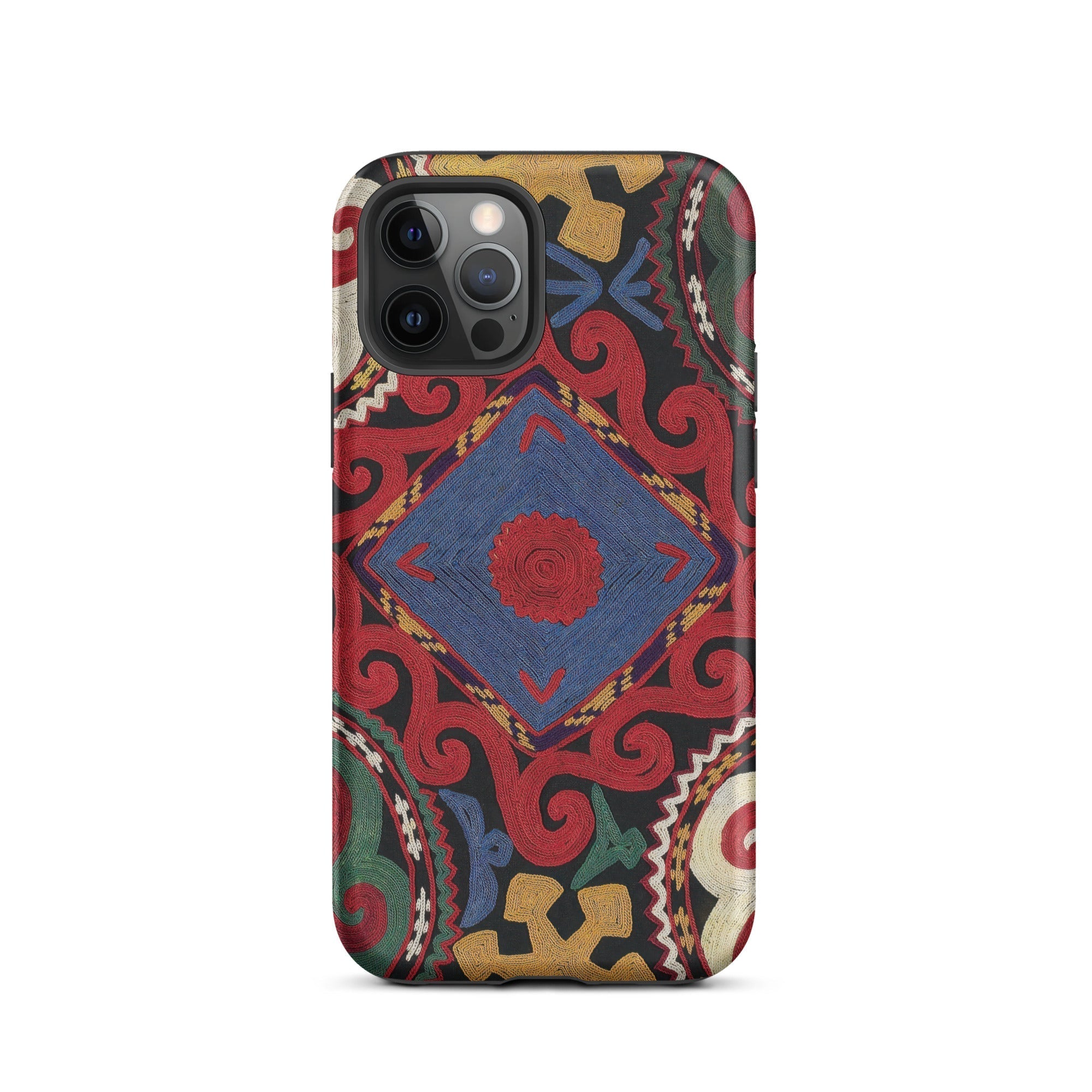 Braided Uzbekistan Textile Art Iphone Case, 12 Pro / Matte, Patterned Smartphone Case