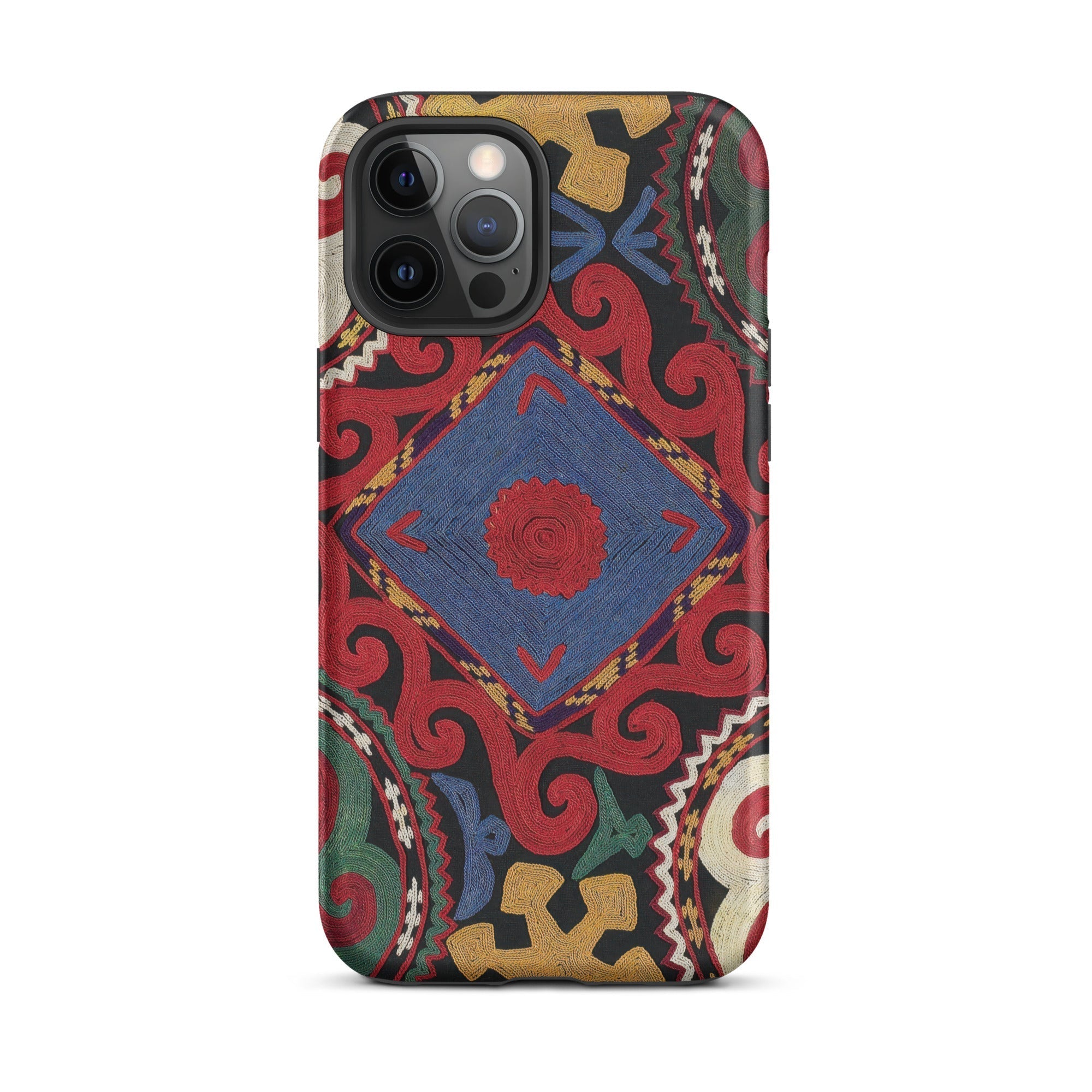 Braided Uzbekistan Textile Art Iphone Case, 12 Pro Max / Matte, Patterned Smartphone Case