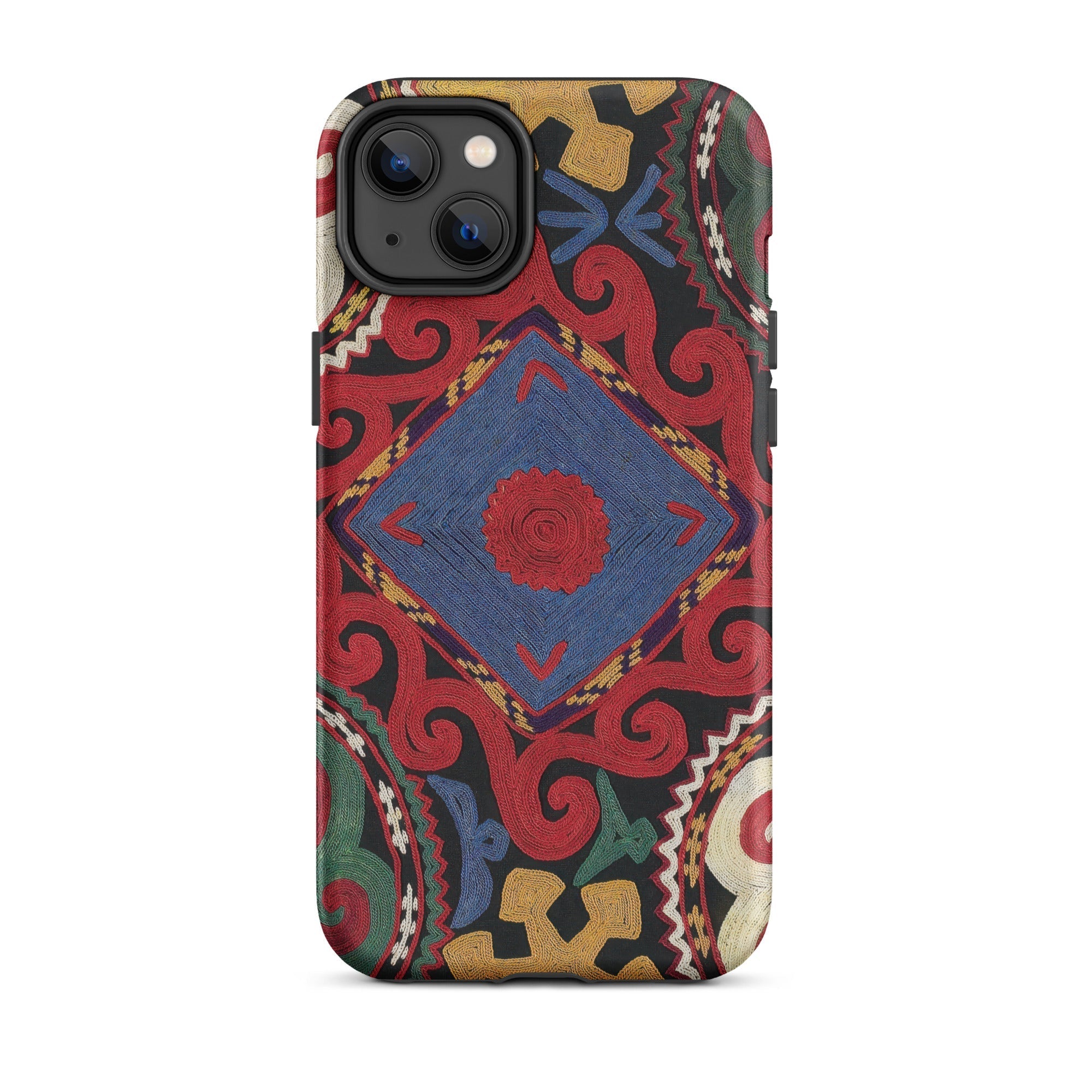 Braided Uzbekistan Textile Art Iphone Case, 14 Plus / Matte, Patterned Smartphone Case