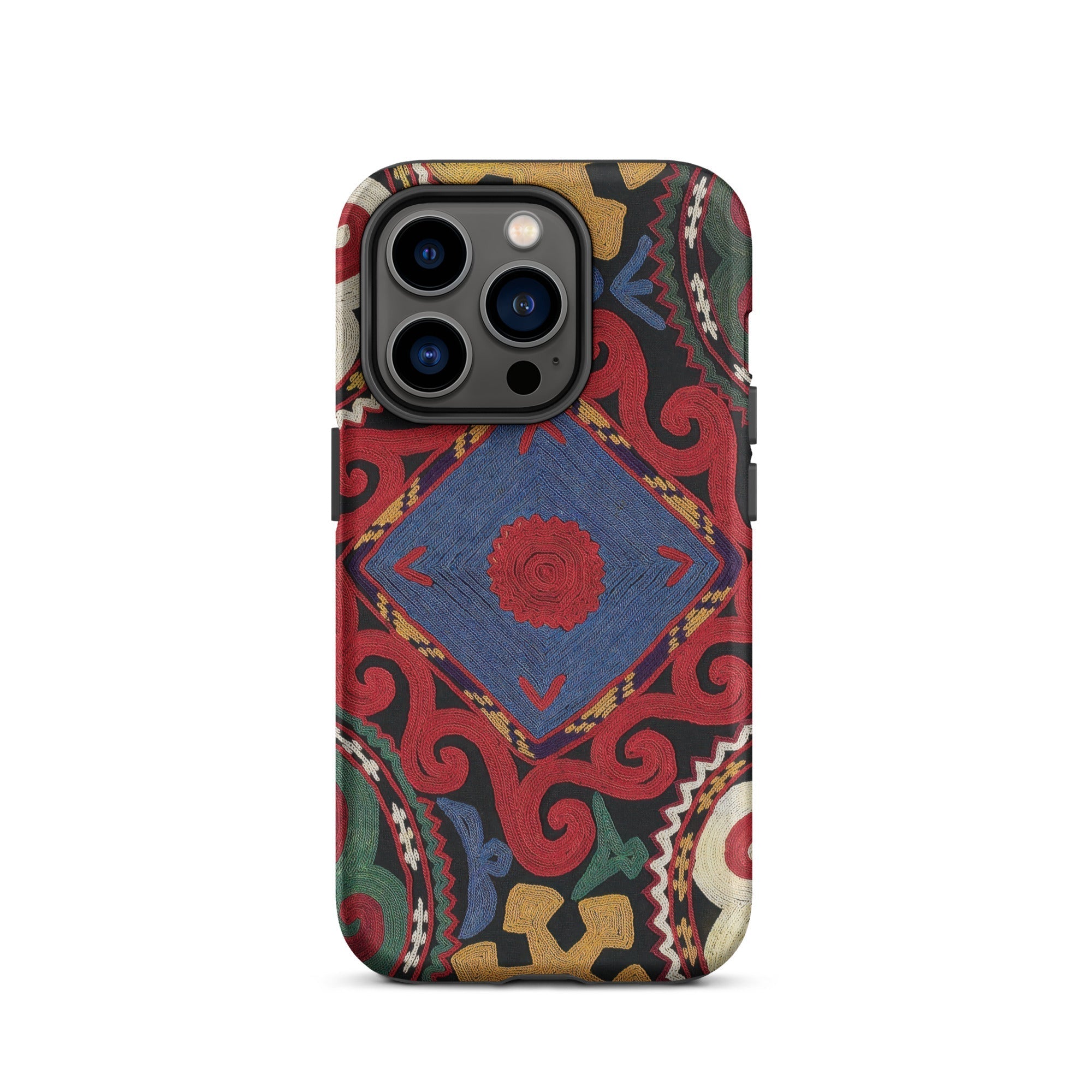 Braided Uzbekistan Textile Art Iphone Case, 14 Pro / Matte, Patterned Smartphone Case