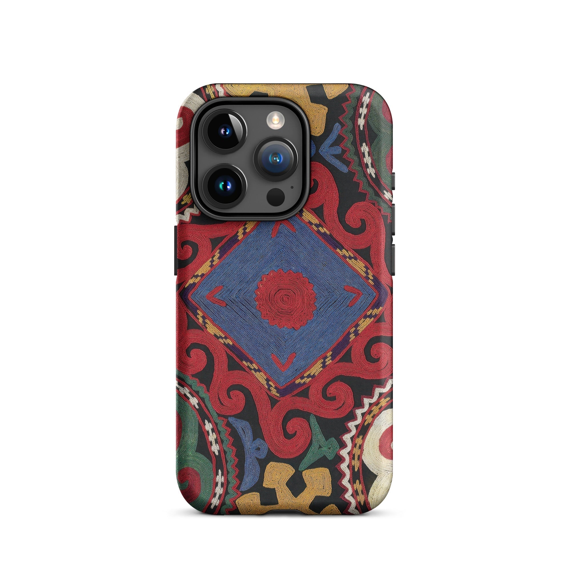 Braided Uzbekistan Textile Art Iphone Case, 15 Pro / Matte, Patterned Phone Case