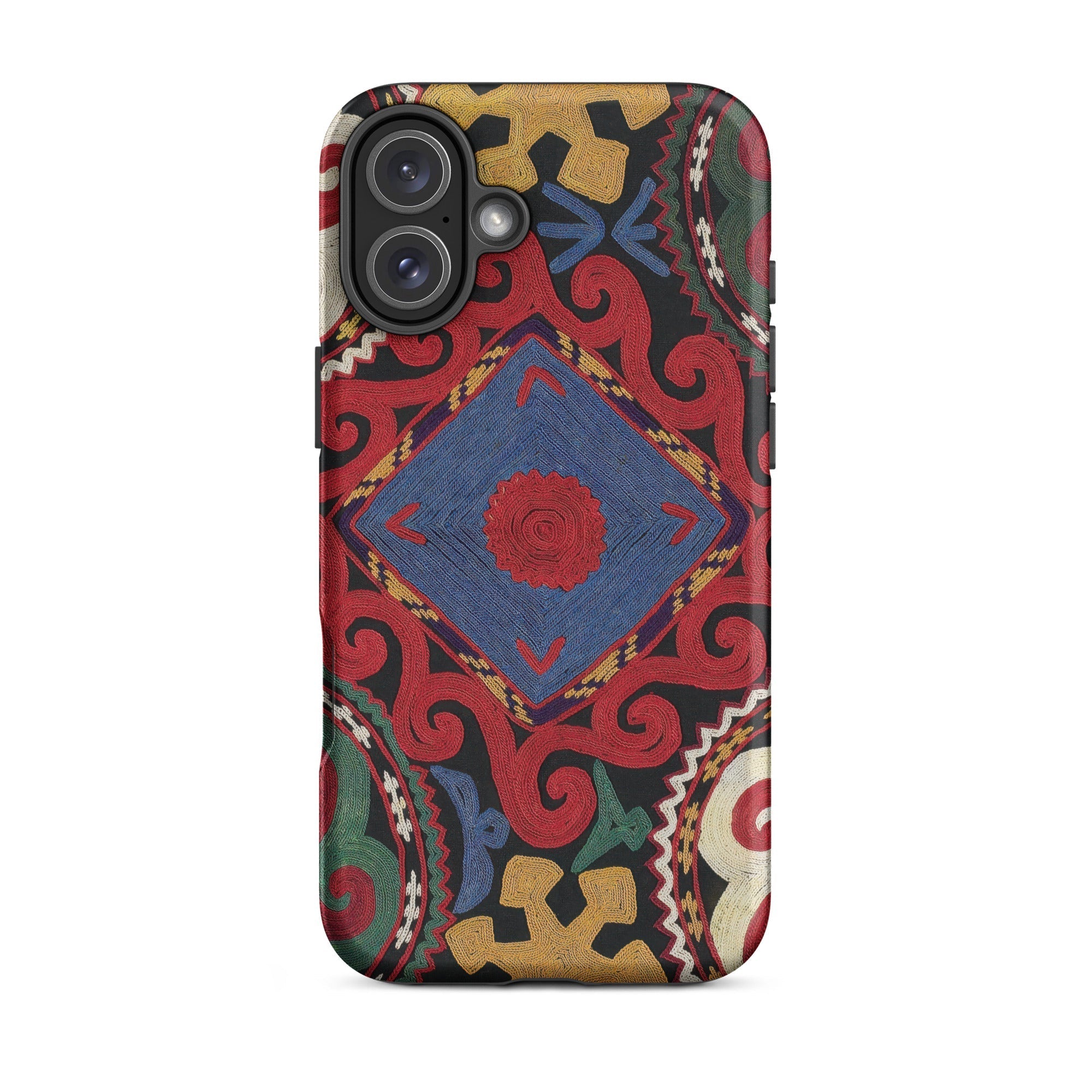 Braided Uzbekistan Textile Art Iphone Case, 16 Plus / Matte, Patterned Smartphone Case