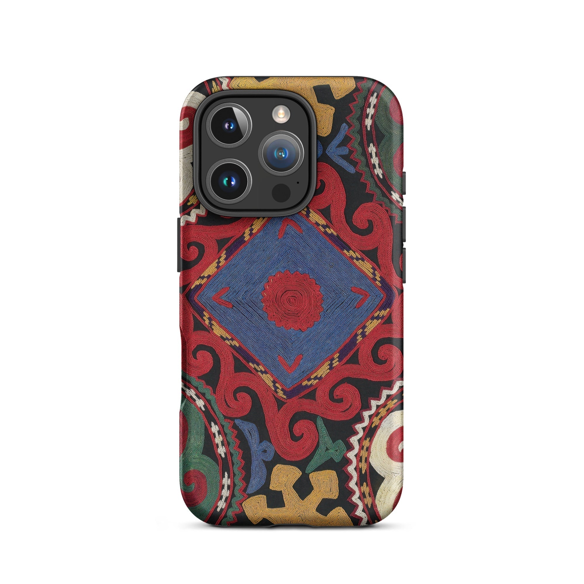 Braided Uzbekistan Textile Art Iphone Case, 16 Pro / Matte, Patterned Smartphone Case