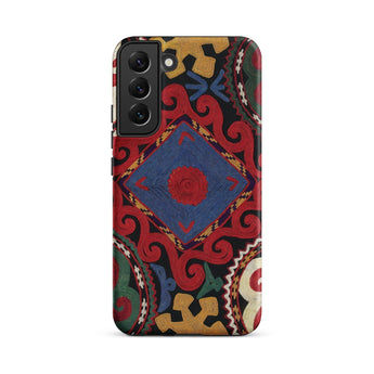 Braided - Uzbekistan Textile Art Phone Case Samsung Galaxy S22 Plus / Matte Vibrant Embroidered-patterned Bold Reds Blues Gold Iphone