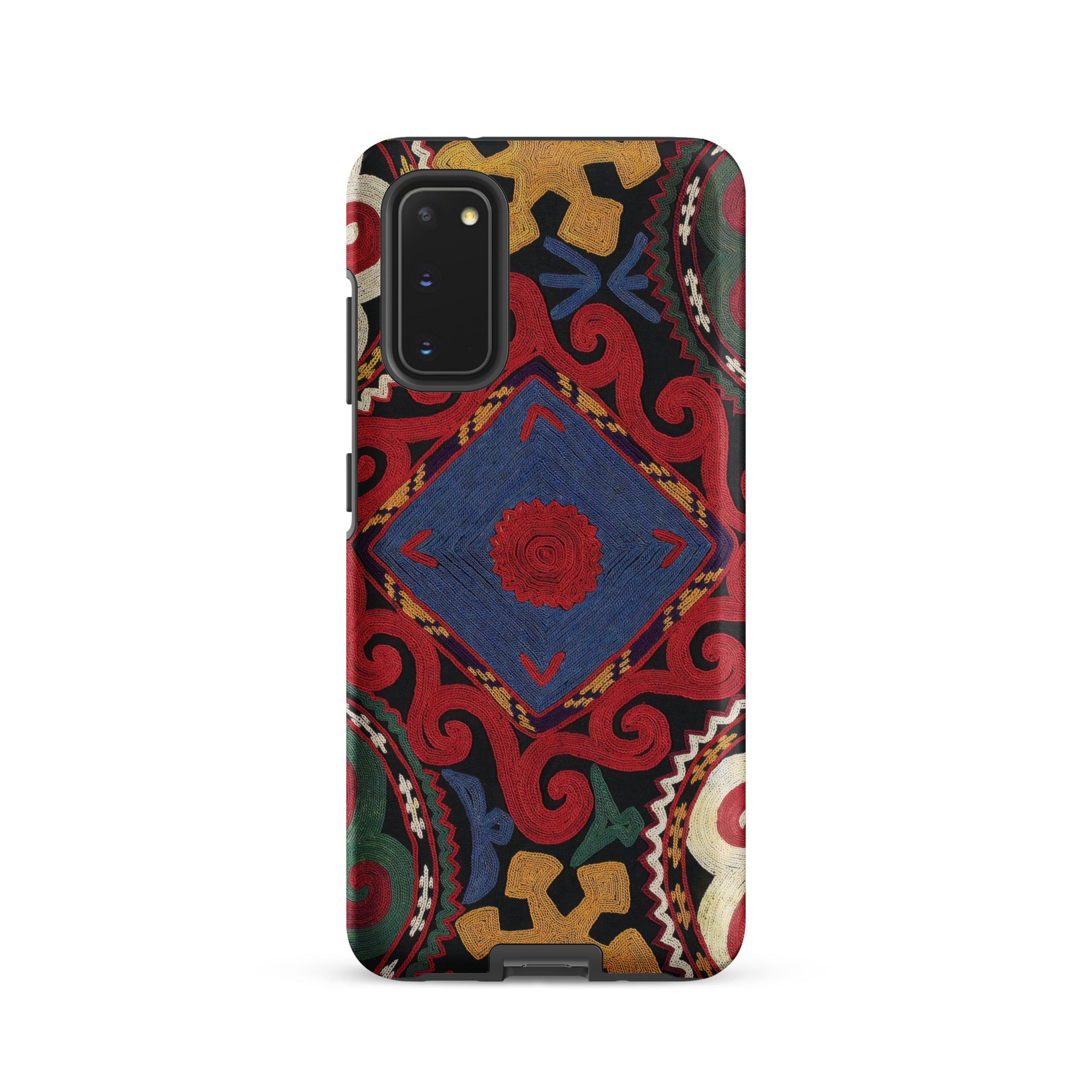Braided Uzbekistan Textile Art Samsung Case, Galaxy S20 / Matte, Phone Case Colorful Intricate Geometric Floral Pattern