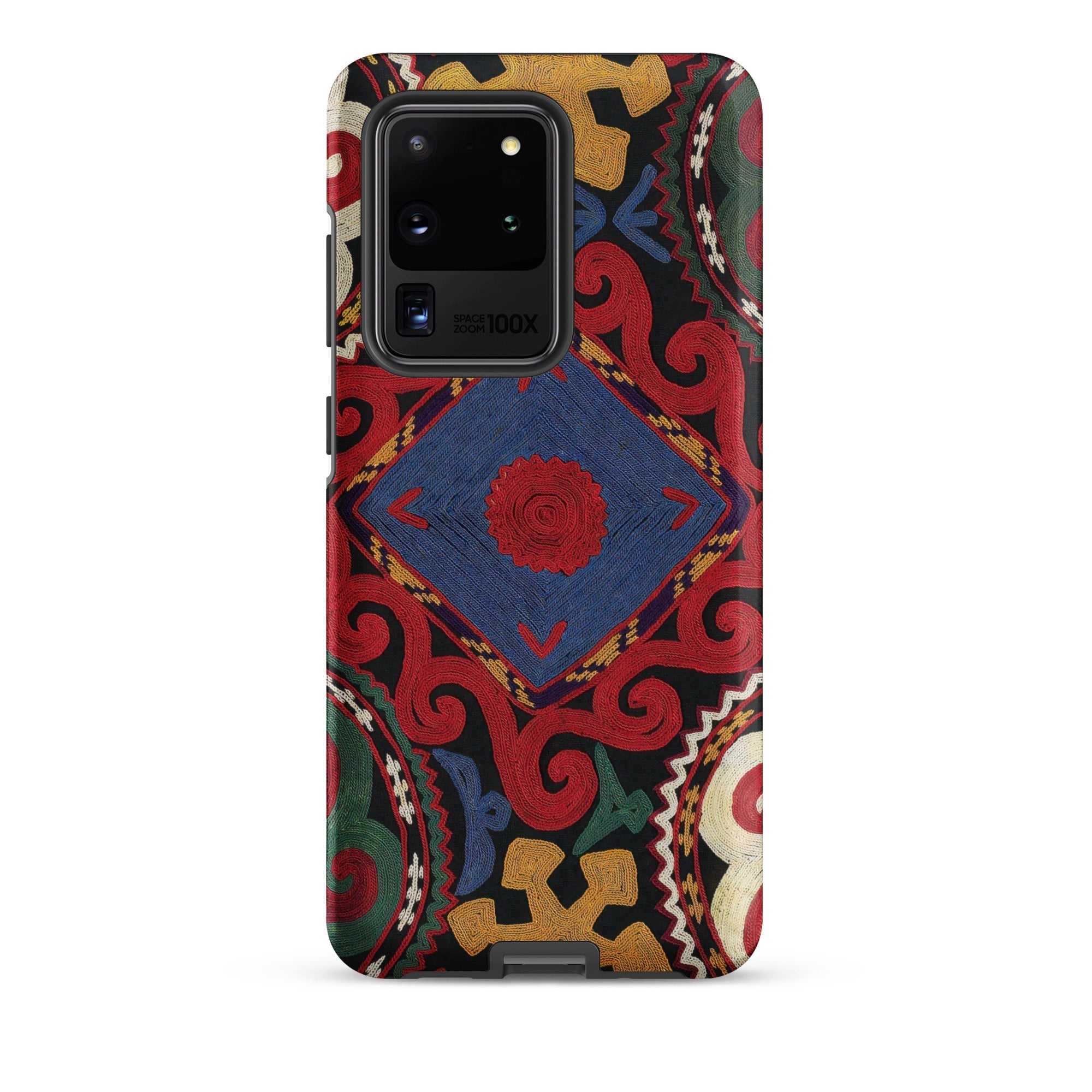 Braided Uzbekistan Textile Art Samsung Case, Galaxy S20 Ultra / Matte, Smartphone Case Colorful Intricate Embroidered Pattern