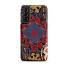 Braided Uzbekistan Textile Art Samsung Case, Galaxy S21 Plus / Matte, Smartphone Case Vibrant Ornate Embroidered Textile Pattern