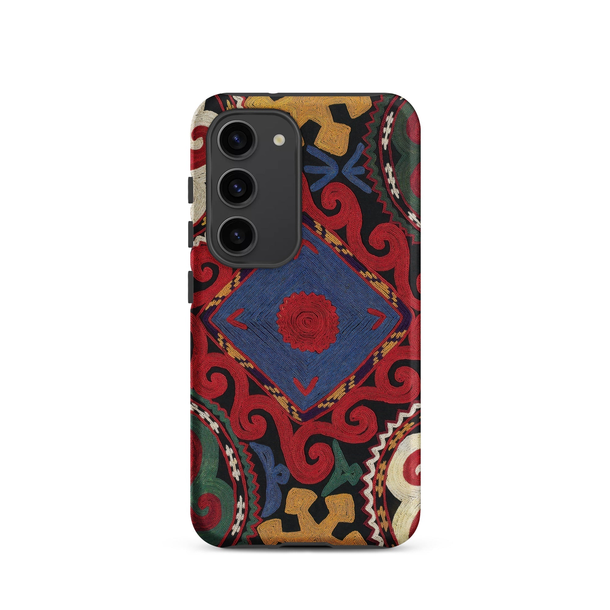 Braided Uzbekistan Textile Art Samsung Case, Galaxy S23 / Matte, Vibrant Patterned Smartphone Case Camera Cutout