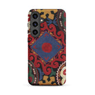 Braided Uzbekistan Textile Art Samsung Case, Galaxy S24 Plus / Matte, Smartphone Case Colorful Intricate Folk Art Pattern