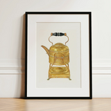 Brass Kettle - Frank M. Keane 1930s Kitchen Art Print / Canvas, 12x16’’ / 31x41cm / Black Frame / Matboard, Posters Prints & Visual