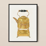 Brass Kettle - Frank M. Keane 1930s Kitchen Art Print / Canvas, 12x16’’ / 31x41cm / Black Frame, Posters Prints & Visual Artwork, Toby Leon