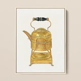 Brass Kettle - Frank M. Keane 1930s Kitchen Art Print / Canvas, 12x16’’ / 31x41cm / Natural Frame, Posters Prints & Visual Artwork, Toby