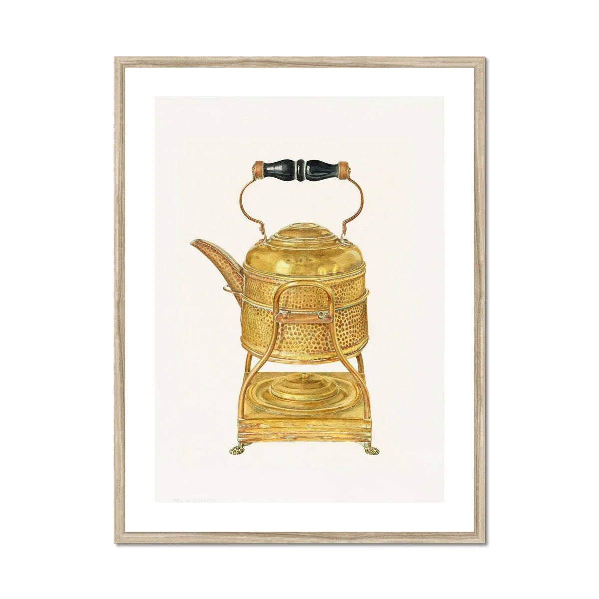 Brass Kettle - Frank M. Keane 1930s Kitchen Art Print