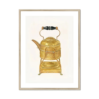 Brass Kettle - Frank M. Keane 1930s Kitchen Art Print, Golden Teapot Ornate Stand
