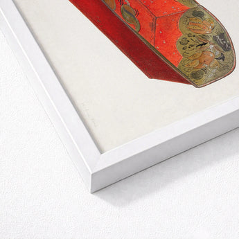 Bread Tray - Mildred Ford 1930s Kitchen Art Print / Canvas Framed Artwork Vibrant Red Ornately Decorated Box Intricate Ford’s, Vintage