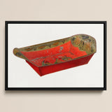 Bread Tray - Mildred Ford 1930s Kitchen Art Print / Canvas Vibrant Red Hand-painted Wooden Sleigh Intricate Green Gold Mildred Ford’s Bread