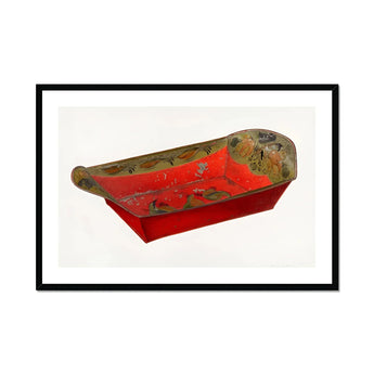 Bread Tray - Mildred Ford 1930s Kitchen Art Print, Red Metal Tray Worn Distressed Paint Rust Age