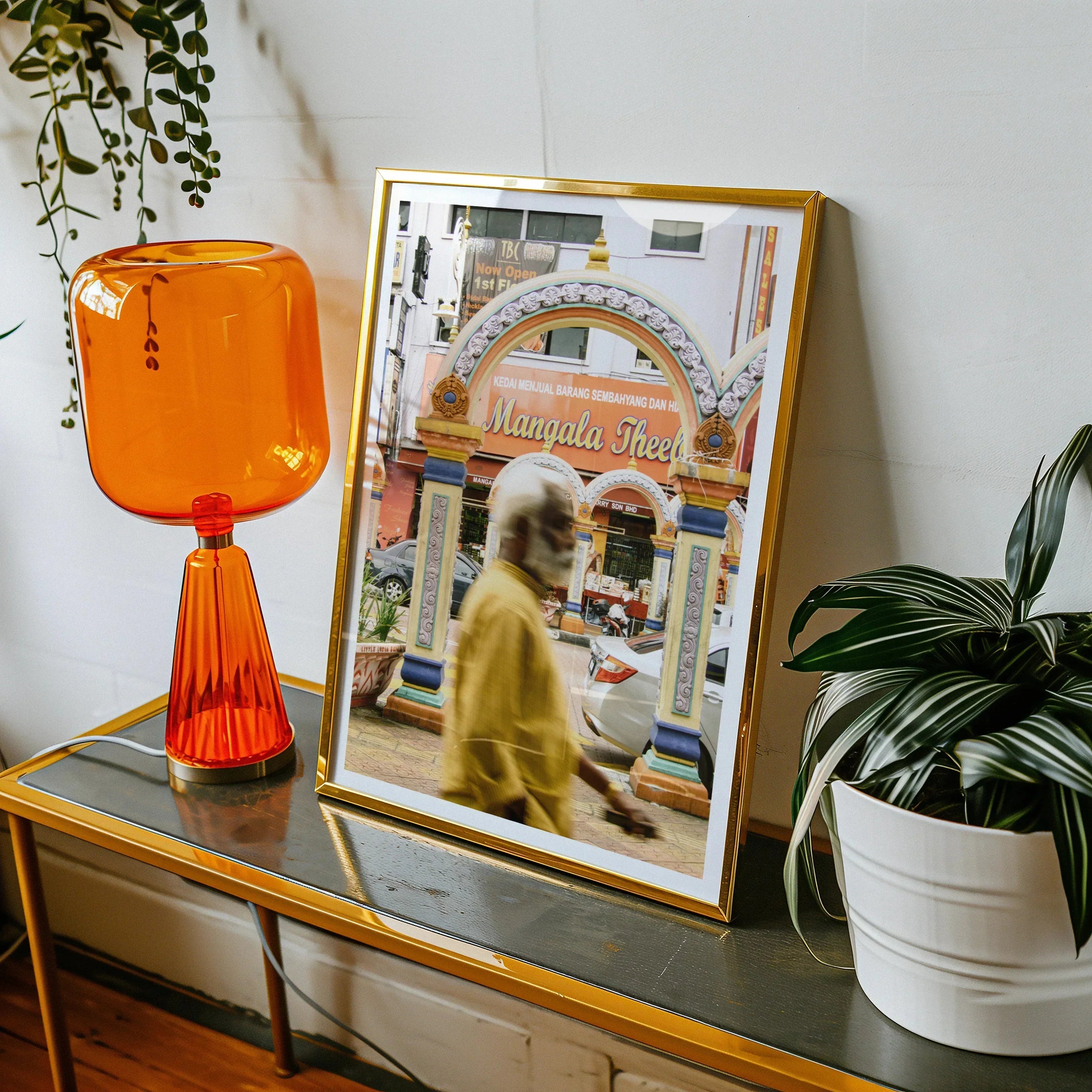 Brickfields Kuala Lumpur Street Photography Art Print, 24x32’’ / 61x81cm / Unframed, Framed Photograph Yellow Outfit Past Decorative Archway