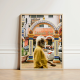 Framed Photograph Light Wood Frame Ornate Archway Vibrant Kuala Lumpur Street Photography, Arresting, Art Print