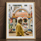 Brickfields - Kuala Lumpur Street Photography Art Print / Canvas Framed Photograph Light Wood Frame White Mat Ornate Kuala Lumpur Street