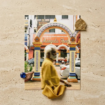 Vibrant Ornately Decorated Archway Intricate Patterns Gold Accents Kuala Lumpur Street Photography, Arresting, Art Print