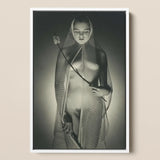 The Bride - Max Dupain Art Print / Canvas Black-and-white Framed Photograph Woman Draped Sheer Mesh Veil Wide-mesh Fishing Net, Drapes,