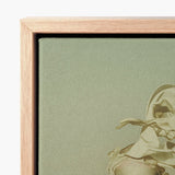 Framed Canvas Print Delicate Light-toned Illustration Draped Fabric Surreal High Fashion, Ethereal Metamorphosis, where Breathes, Vision