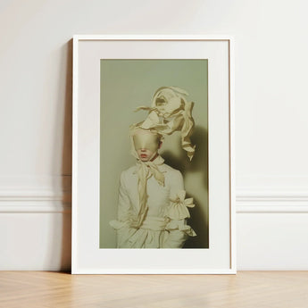Bright Side - Surreal High Fashion Art Print / Canvas Framed Art Print Figure Off-white Ruffled Garment Fabric Surreal High Fashion,