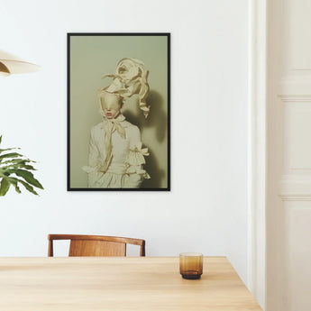Bright Side - Surreal High Fashion Art Print / Canvas Framed Art Print Surreal Portrait Figure Off-white Fabric High Fashion, Ethereal