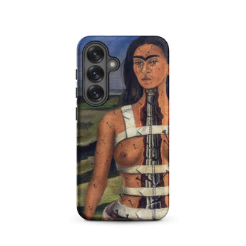 The Broken Column - Frida Kahlo Samsung Case, Galaxy S25 / Matte, Black Smartphone Case Printed Frida Kahlo’s Broken Column