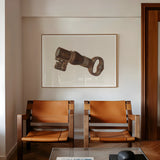 Bronze Key Bank - William O. Fletcher 1930s Art Print, Black White Artwork Vintage Key Mounted Wall