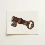 Bronze Key Bank - William O. Fletcher 1930s Art Print / Canvas Antique Bronze-colored Skeleton Key Intricate Worn Aged Patina Fletcher
