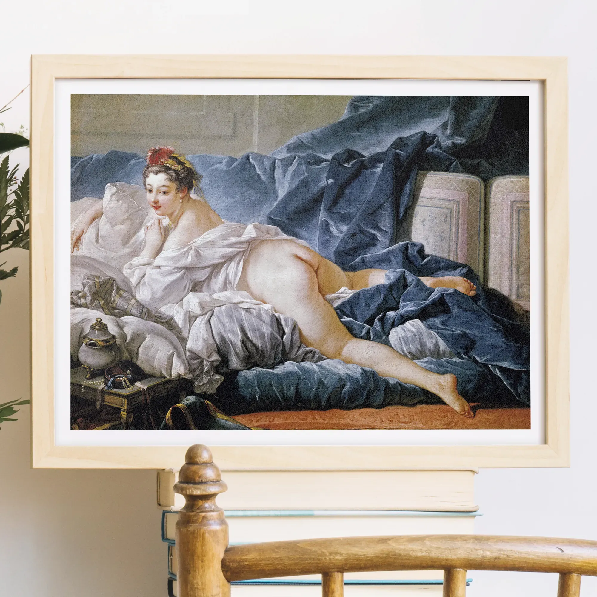 Brunette Odalisque - Francois Boucher Rococo Nude Art Print - Posters Prints & Visual Artwork - Aesthetic Art