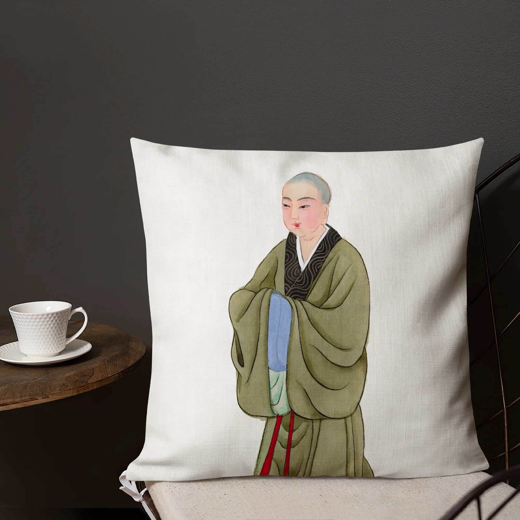 Buddhist Monk - Manchu Clothing Art Pillow Throw Pillows