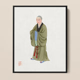 Buddhistischer Mönch – Kunstdruck der Kleidung der Qing-Dynastie / Leinwand, 11x14’’ / 28x36cm / Schwarzer Rahmen, Poster-Drucke & visuelle Kunstwerke, Toby Leon