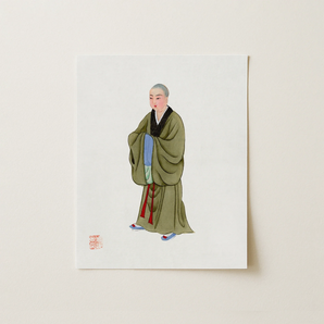 Buddhist Monk - Qing Dynasty Clothing Art Print / Canvas, 11x14’’ / 28x36cm / Unframed / no Border, Posters Prints & Visual Artwork, Toby