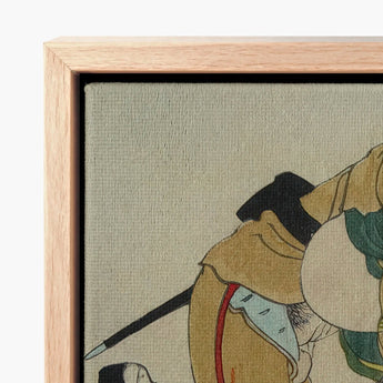 Framed Japanese Ukiyo-e Print Figure Traditional Attire Tan Fevered Height, Russo-japanese War, Shunga Turns