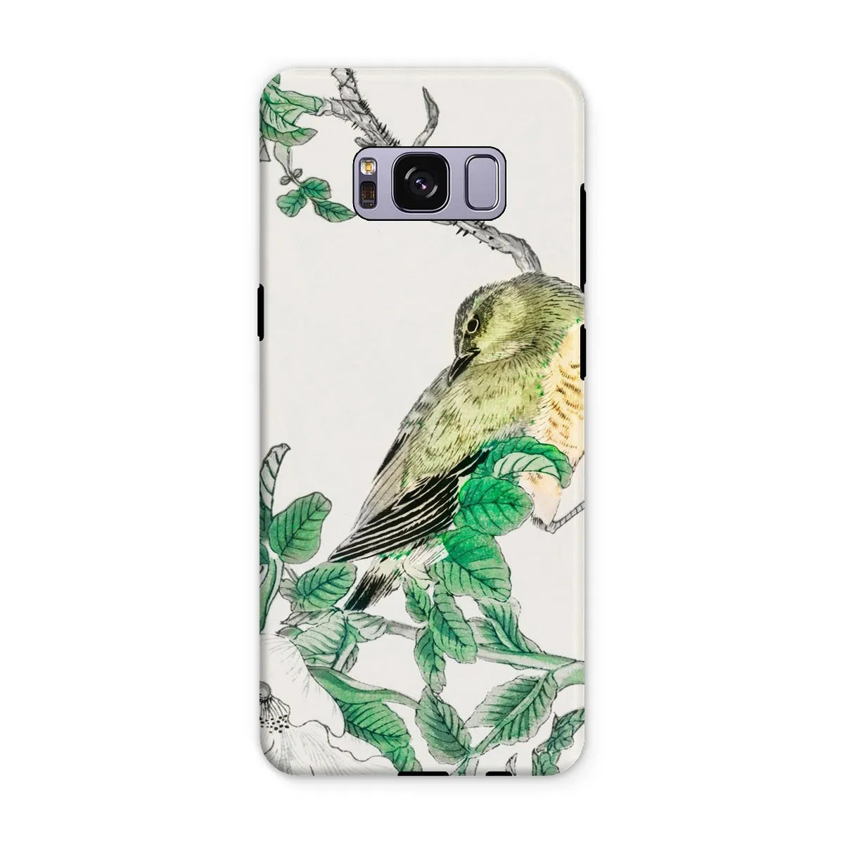 Bulbul And Rugosa Aesthetic Bird Art Phone Case - Numata Kashu - Samsung Galaxy S8 Plus / Matte - Mobile Phone Cases