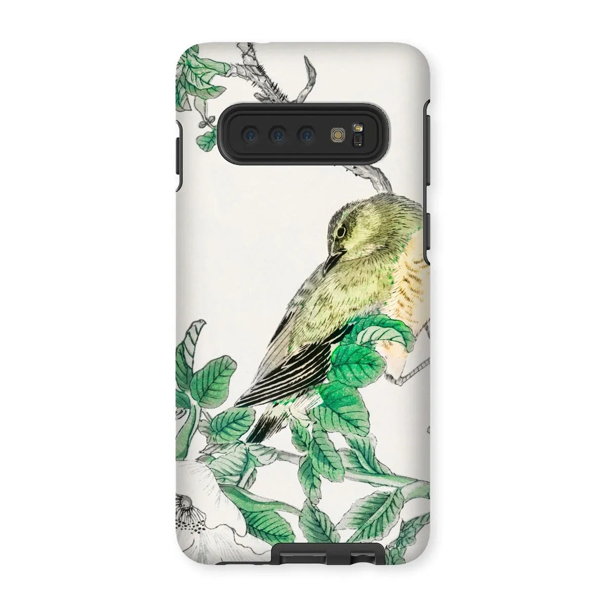 Bulbul And Rugosa Aesthetic Bird Art Phone Case - Numata Kashu - Samsung Galaxy S10 / Matte - Mobile Phone Cases