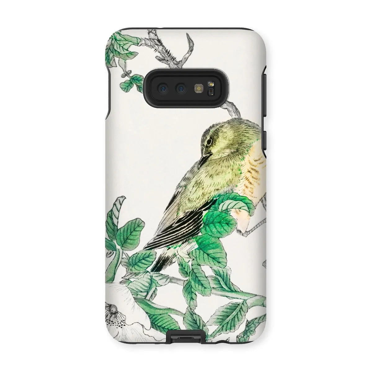 Bulbul And Rugosa Aesthetic Bird Art Phone Case - Numata Kashu - Samsung Galaxy S10e / Matte - Mobile Phone Cases