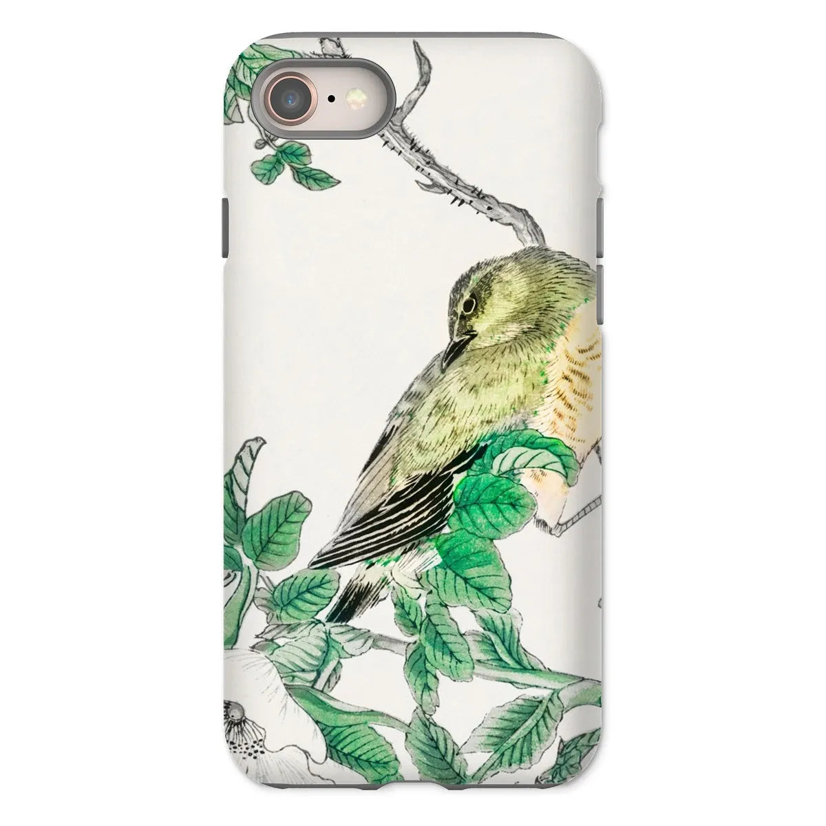Bulbul And Rugosa Aesthetic Bird Art Phone Case - Numata Kashu - Iphone 8 / Matte - Mobile Phone Cases - Aesthetic Art