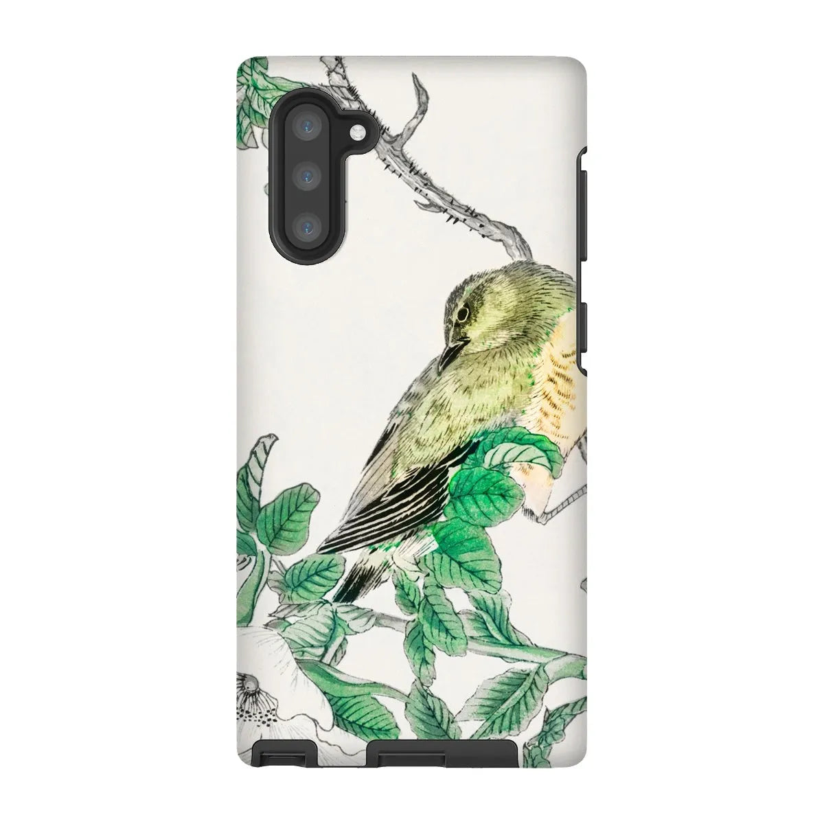 Bulbul And Rugosa Aesthetic Bird Art Phone Case - Numata Kashu - Samsung Galaxy Note 10 / Matte - Mobile Phone Cases